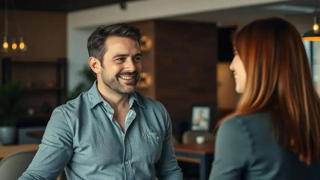 Linguagem corporal que transmite segurança e interesse
