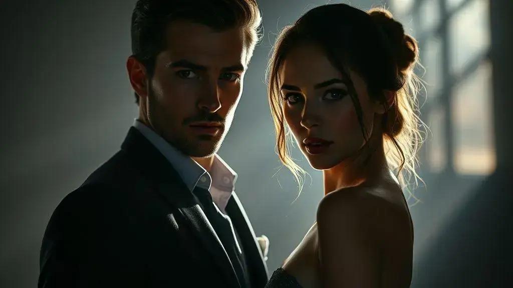 Mulheres e homens em papéis de amantes clandestinos